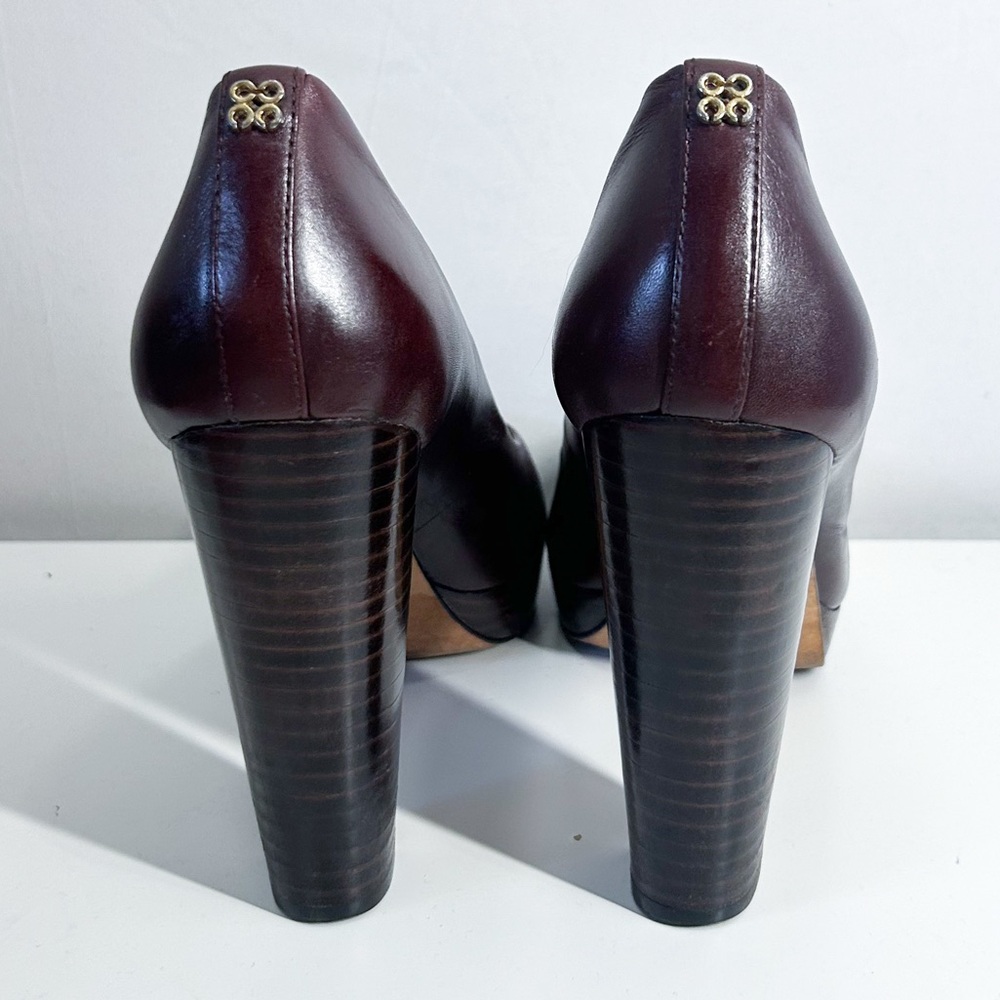 Coach Women’s Tonianne Burgundy Smooth Leather Pumps High Heels Size 8B - Picture 6 of 9
